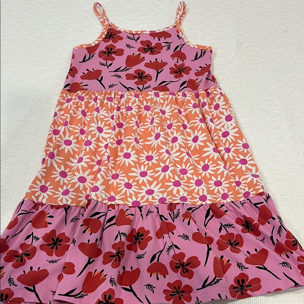 Hanna Andersson Pink and Red mix it up Midi dress